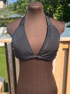 Swimsuits For All Black Beach Babe Triangle Bikini Top Sz 10 NEW Summer Vacation